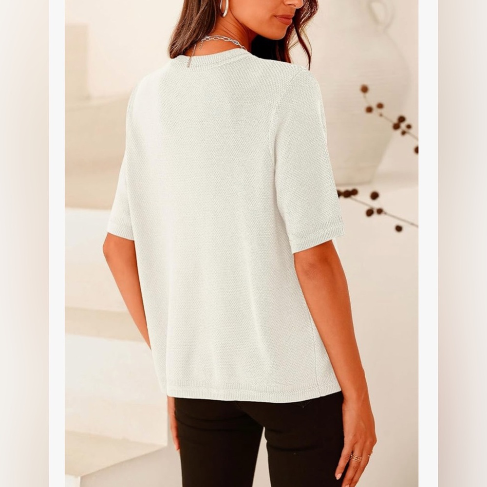 White Cardigan with Button Details - Picture 3 of 7